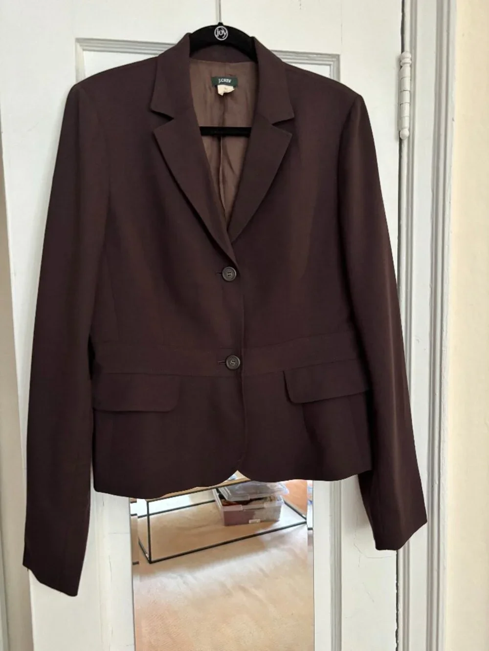 J.Crew 100% Wool Tailored Blazer Jacket Brown Single-Breasted Size 12 Tall